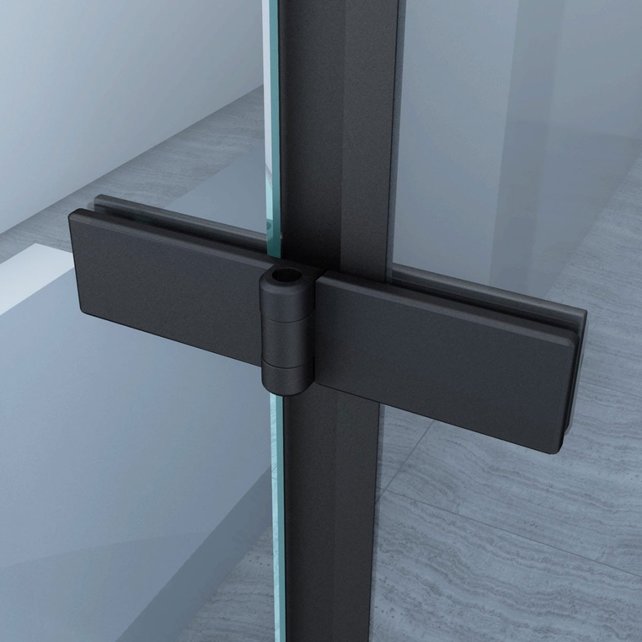 Douchedeur Miami Nisdeur Vouwdeur Mat Zwart 100x202cm Antikalk Helder Glas Profiel 8mm Veiligheidsglas