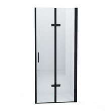 Douchedeur Miami Nisdeur Vouwdeur Mat Zwart 80x202cm Antikalk Helder Glas Profiel 8mm Veiligheidsglas