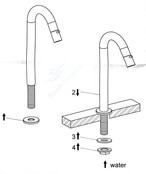 Fonteinkraan Hoog Toiletkraan Cinci Rond Mat Zwart Rond 29,6cm