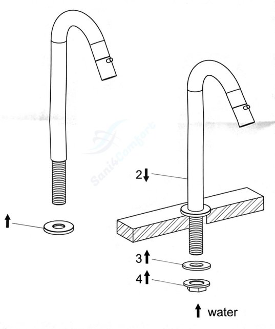 Fonteinkraan Hoog Toiletkraan Cinci Rond Mat Zwart Rond 29,6cm