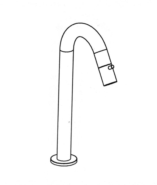 Fonteinkraan Hoog Toiletkraan Cinci Rond Mat Zwart Rond 29,6cm