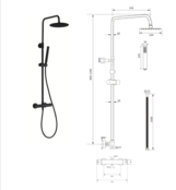 Opbouw Regendouche set Donna Optima Zwart Mat Rond 22cm hoofddouche thermostaatkraan incl. Handdouche Opbouw Regendouche set Donna Optima Zwart Mat Rond 22cm hoofddouche thermostaatkraan incl. Handdouche