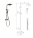 Opbouw Regendouche set  Donna Optima Zwart Mat Vierkant 22cm hoofddouche incl. Handdouche