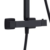 Opbouw Regendouche set  Donna Optima Zwart Mat Vierkant 22cm hoofddouche incl. Handdouche