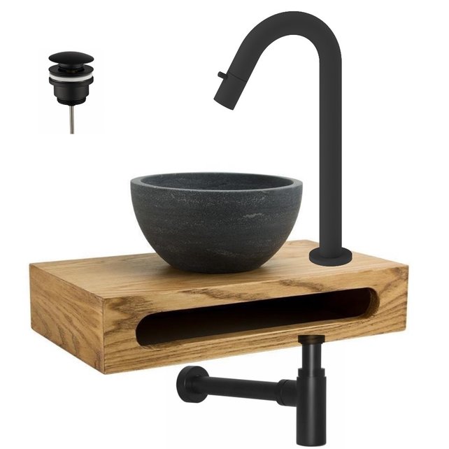 Mini Toilet Fonteinset Parro Zwart met Handdoekhouder natuursteen waskom luxe koud water Kraan Cinci Pushup en Sifon Zwart 40x22x8cm Mini Toilet Fonteinset Parro Zwart met Handdoekhouder natuursteen waskom luxe koud water Kraan Cinci Pushup en Sifon Zwart 40x22x8cm
