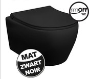 Creavit Aloni Randloos Hangtoilet met Bidet Mat Zwart 51x35x34 cm incl. toiletbril Softclose