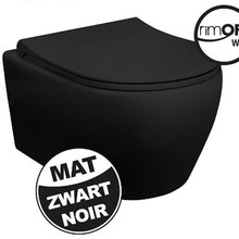 Creavit Aloni Randloos Hangtoilet Mat Zwart incl. toiletbril Softclose