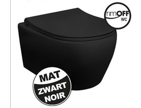 Creavit Aloni Randloos Hangtoilet Mat Zwart incl. toiletbril Softclose