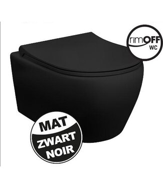 CREAVIT Creavit Aloni Randloos Hangtoilet Mat Zwart incl. toiletbril Softclose