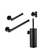 Toilet Accessoires Set Rondo Lux Mat Zwart Luxe Borstel Set luxe Toiletrolhouder Handdoekhaak en Dubbele Reserverolhouder