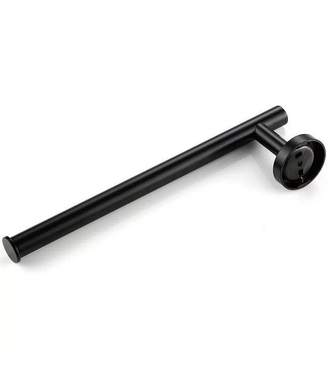 Toilet Accessoires Set Rondo Lux Mat Zwart Luxe Borstel Set luxe Toiletrolhouder Handdoekhaak en Dubbele Reserverolhouder