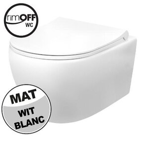 Creavit Aloni Randloos Hangtoilet met bidet Mat Wit incl. Toiletbril softclose