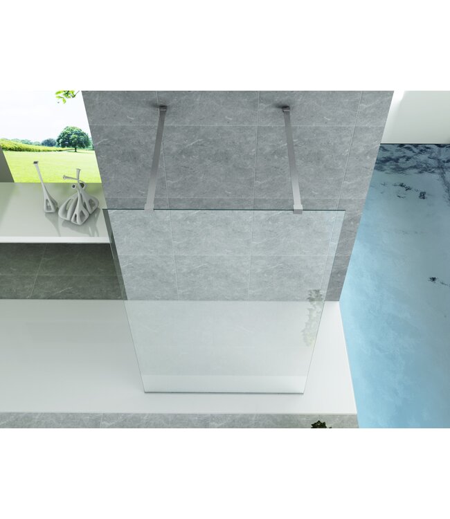 Inloopdouche Walk-In 140x200cm Creavit Aloni Douchewand Helderglas 8mm veiligheidsglas Easy-Clean