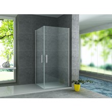 Aloni Douchecabine Vierkant Dubbele Swingdeur 90x90x190cm Antikalk Helder Glas Chroom Profiel 6mm Veiligheidsglas Easy Clean