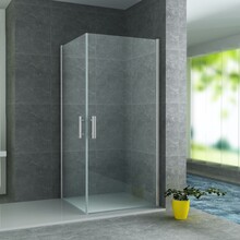 Aloni Douchecabine Vierkant Dubbele Swingdeur 80x80x190cm Antikalk Helder Glas Chroom Profiel 6mm Veiligheidsglas Easy Clean