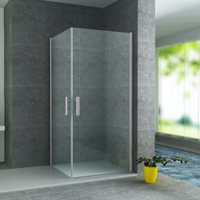 Aloni Douchecabine Vierkant Dubbele Swingdeur 80x80x190cm Antikalk Helder Glas Chroom Profiel 6mm Veiligheidsglas Easy Clean