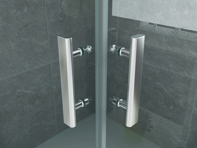 Aloni Douchecabine Vierkant Dubbele Swingdeur 80x80x190cm Antikalk Helder Glas Chroom Profiel 6mm Veiligheidsglas Easy Clean