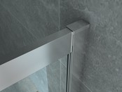 Aloni Douchecabine Venetië Nano Vierkant 90x90cm Chroom Schuifdeur 195cm Hoekinstap veiligheidsglas 6mm anti-kalk