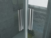 Aloni Douchecabine Venetië Nano Vierkant 80x80cm Chroom Schuifdeur 195cm Hoekinstap veiligheidsglas 6mm anti-kalk