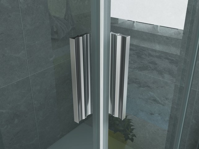 Aloni Douchecabine Venetië Nano Vierkant 80x80cm Chroom Schuifdeur 195cm Hoekinstap veiligheidsglas 6mm anti-kalk