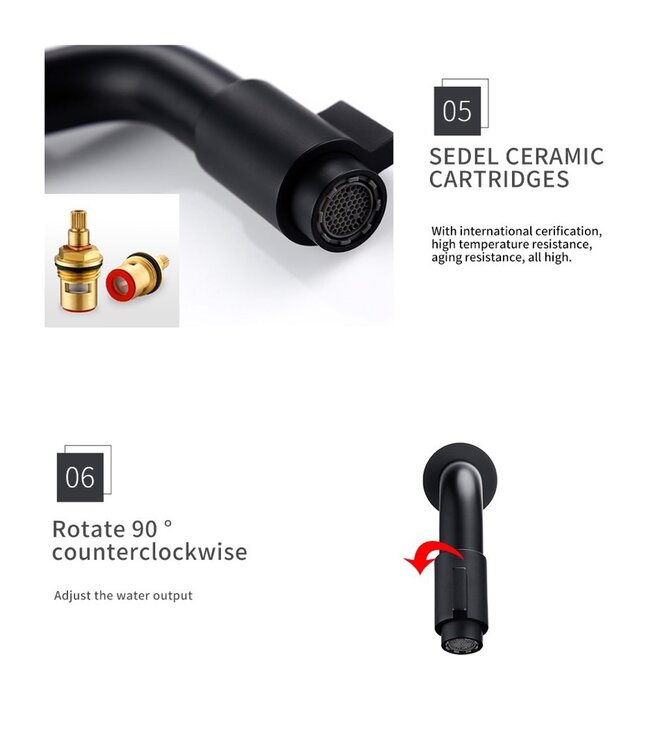 Inbouw Fonteinkraan Donna kort Koud water toiletkraan met draaikop bediening