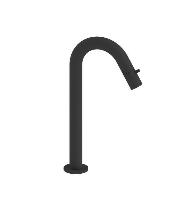 SANI-SUPPLY Mini Toilet Fonteinset Parro Zwart Solid Surface Handdoekhouder waskom luxe koud water Kraan Cinci Pushup en Sifon Zwart 40x22x8cm