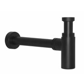 Mini Toilet Fonteinset Parro Zwart Solid Surface Handdoekhouder waskom luxe koud water Kraan Cinci Pushup en Sifon Zwart 40x22x8cm