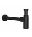 Mini Toilet Fonteinset Parro Zwart Solid Surface Handdoekhouder waskom luxe koud water Kraan Cinci Pushup en Sifon Zwart 40x22x8cm