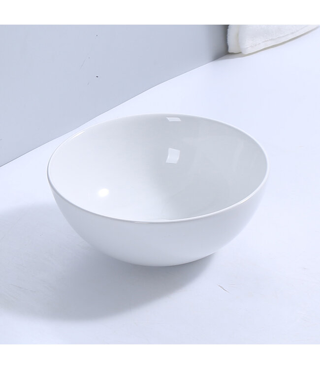 Waskom Opbouw Sienna Rond 28x10cm Keramiek Wit