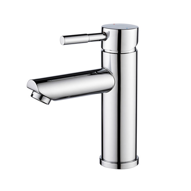 Wastafelkraan Eva Opbouw Laag Rond Chroom 1 Greeps