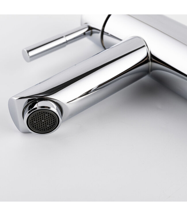 SANI-SUPPLY Wastafelkraan Eva Opbouw Laag Rond Chroom 1 Greeps