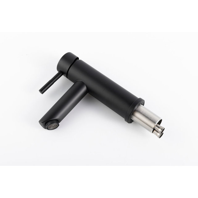 Wastafelkraan Eva Opbouw Laag Rond Mat Zwart 1 Greeps Wastafelkraan Eva Opbouw Laag Rond Mat Zwart 1 Greeps