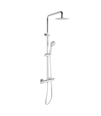 SANI-SUPPLY Opbouw Regendouche set Leva Chroom 30 cm Hoofddouche Thermostaatkraan incl. Handdouche
