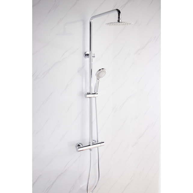 Opbouw Regendouche set Leva Chroom 30 cm Hoofddouche Thermostaatkraan incl. Handdouche Opbouw Regendouche set Leva Chroom 30 cm Hoofddouche Thermostaatkraan incl. Handdouche