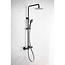 SaniPRO Opbouw Regendouche set Leva Mat Zwart 30 cm Hoofddouche Thermostaatkraan incl. Handdouche
