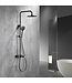 Opbouw Regendouche set Lima Mat Zwart 20 cm Hoofddouche Thermostaatkraan incl. Handdouche