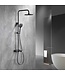 Opbouw Regendouche set Lima Mat Zwart 20 cm Hoofddouche Thermostaatkraan incl. Handdouche