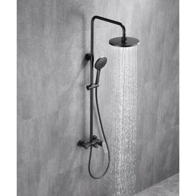 Opbouw Regendouche set Lima Mat Zwart 20 cm Hoofddouche Thermostaatkraan incl. Handdouche Opbouw Regendouche set Lima Mat Zwart 20 cm Hoofddouche Thermostaatkraan incl. Handdouche