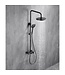 Opbouw Regendouche set Lima Mat Zwart 20 cm Hoofddouche Thermostaatkraan incl. Handdouche