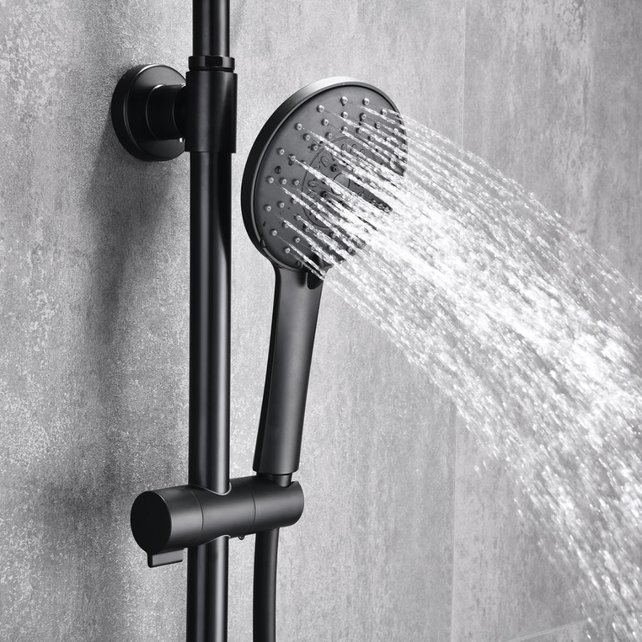 Opbouw Regendouche set Lima Mat Zwart 20 cm Hoofddouche Thermostaatkraan incl. Handdouche Opbouw Regendouche set Lima Mat Zwart 20 cm Hoofddouche Thermostaatkraan incl. Handdouche