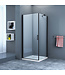 Douchecabine 80x80 - Azura Glazen Douchecabine - Draaideur 8mm Glas Vierkant - Profiel Mat Zwart