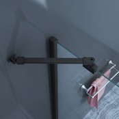 Douchecabine 80x80 - Azura Glazen Douchecabine - Draaideur 8mm Glas Vierkant - Profiel Mat Zwart