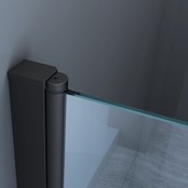 Douchecabine 80x80 - Azura Glazen Douchecabine - Draaideur 8mm Glas Vierkant - Profiel Mat Zwart