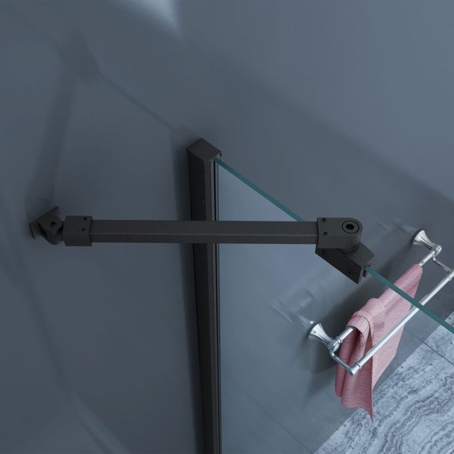 Douchecabine 90x90 - Azura Glazen Douchecabine - Draaideur 8mm Glas Vierkant - Profiel Mat Zwart
