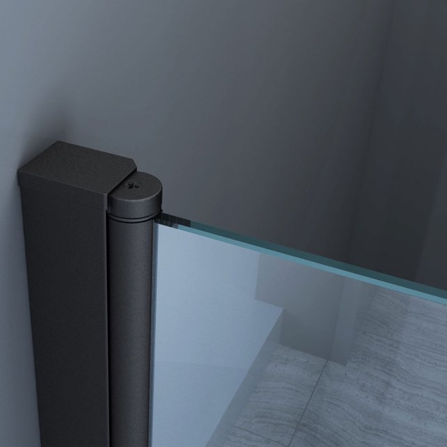 Douchecabine 90x90 - Azura Glazen Douchecabine - Draaideur 8mm Glas Vierkant - Profiel Mat Zwart