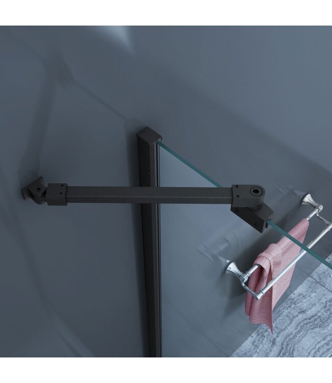 Douchecabine 100x100 - Azura Glazen Douchecabine - Draaideur 8mm Glas Vierkant - Profiel Mat Zwart