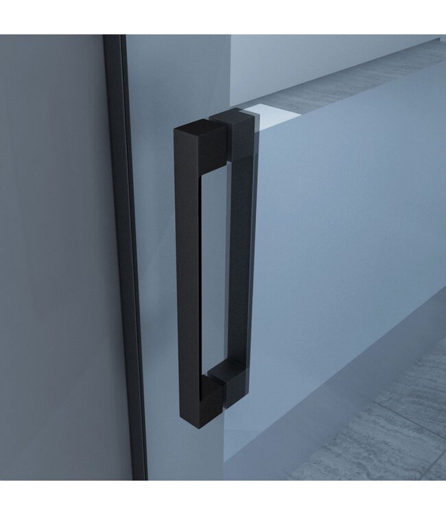 Douchecabine 100x100 - Azura Glazen Douchecabine - Draaideur 8mm Glas Vierkant - Profiel Mat Zwart