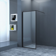 Inloopdouche Bailey 120x200cm Antikalk Helder Glas Mat Zwart 8mm Veiligheidsglas Easy Clean