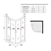 Douchecabine James Nano Kwartrond Hoekinstap Schuifdeur 90x90x200cm Helder Glas Mat Zwart Profiel 6mm Veiligheidsglas