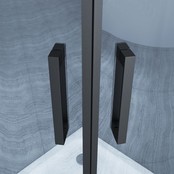 Douchecabine James Nano Kwartrond Hoekinstap Schuifdeur 100x100x200cm Helder Glas Mat Zwart Profiel 6mm Veiligheidsglas